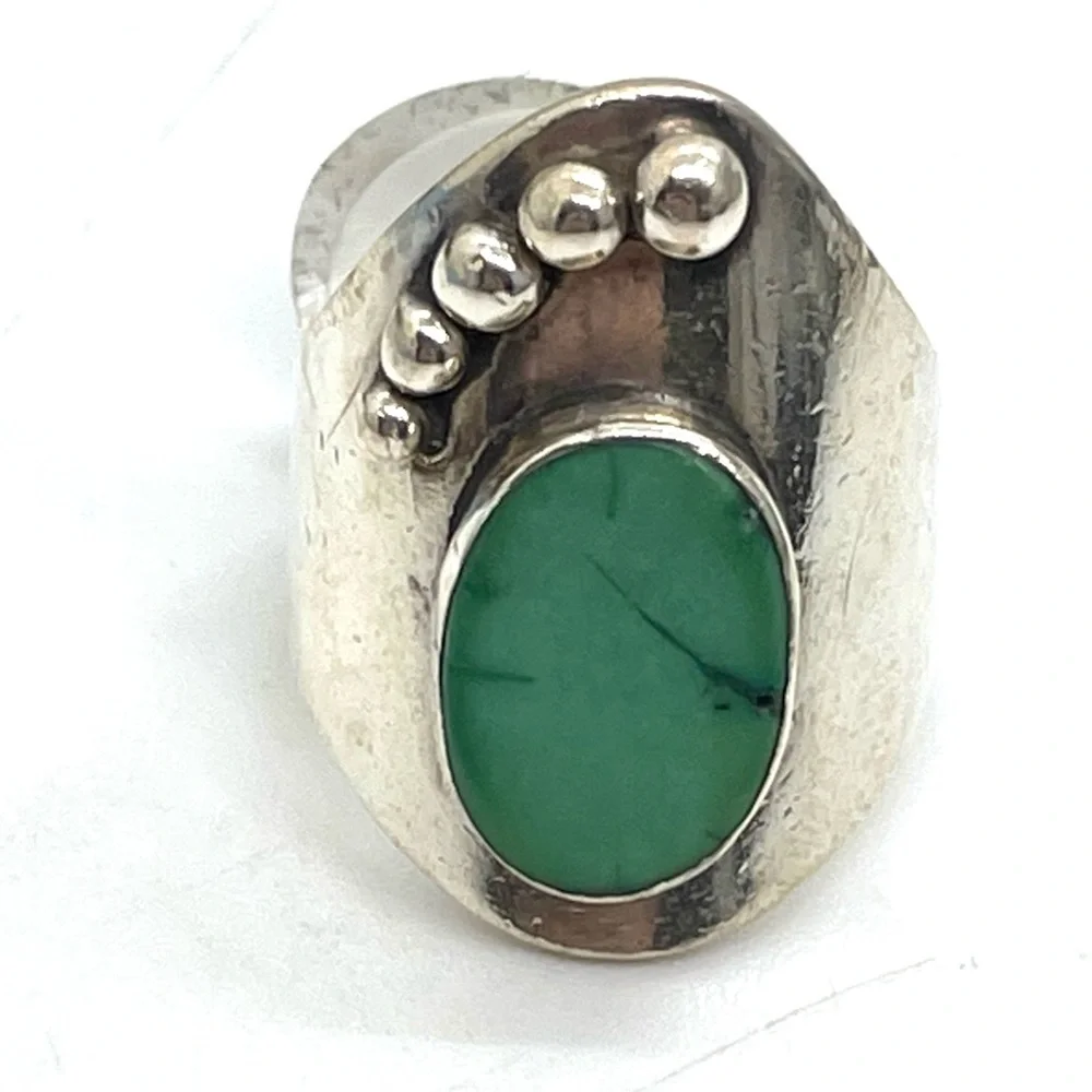 Sterling .975 Southwest Turquoise Ring Sz. 5.5